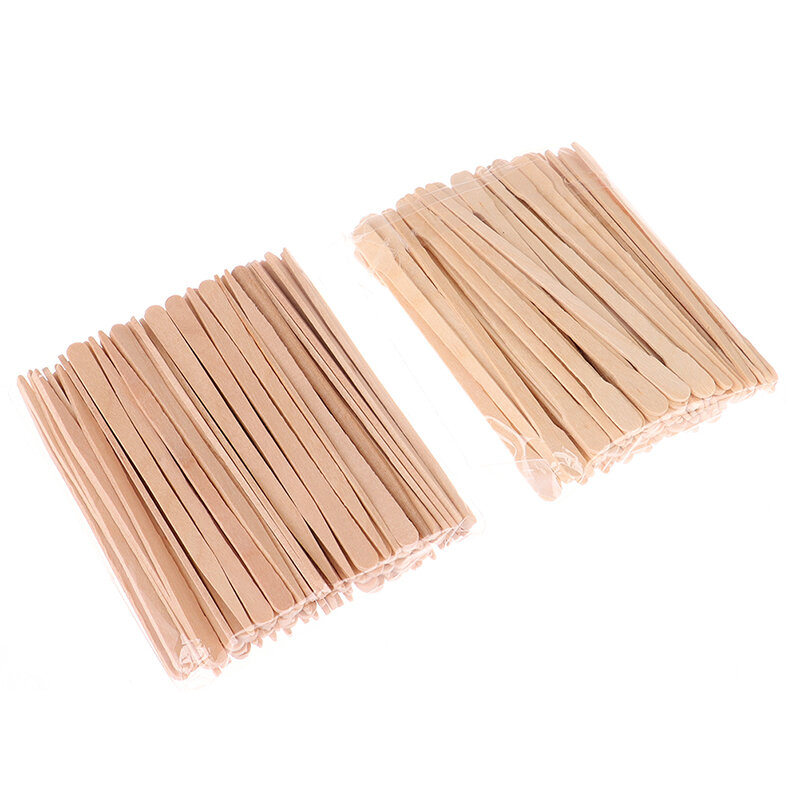 100 sztuk woskowanie drewniana szpatułka szpatułka do uciskania języka uroda narzędzie do usuwania włosów przycinanie brwi Beauty Stick