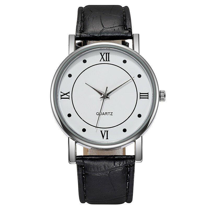 Fashion Men's Leather Alloy Watches Quartz Wrist Watch Business Watches