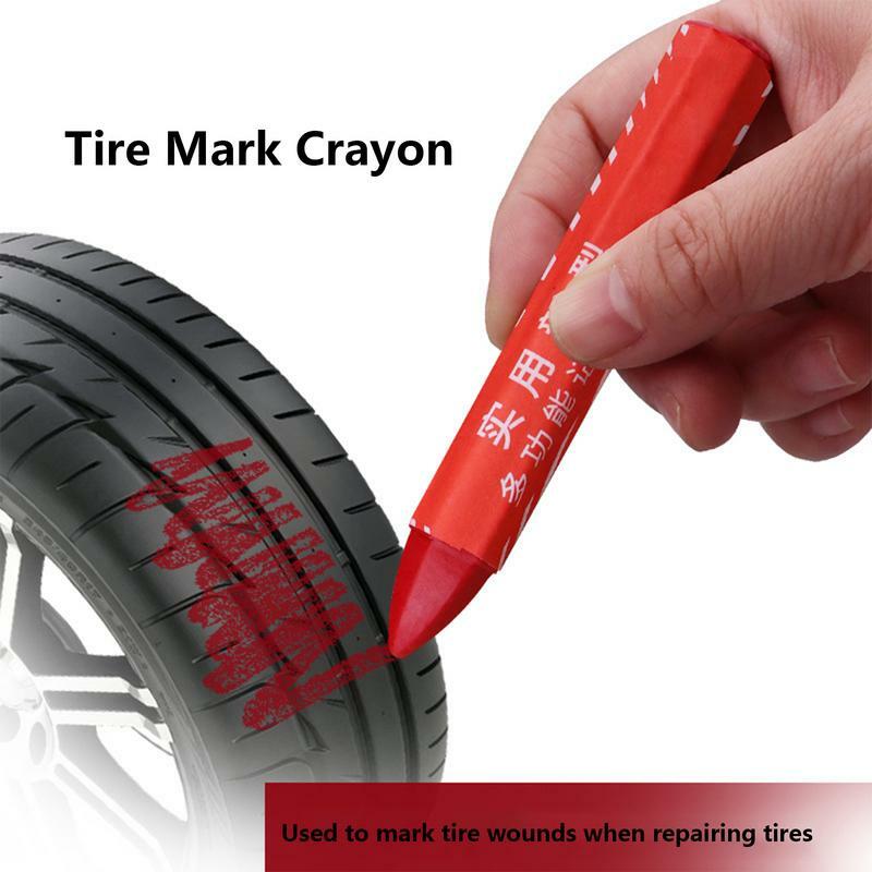 Tire Crayon Marker Oil Resistant Waterproof Crayon Marker Portable Marking Crayons For Mark Tire Damage Lightweight Crayon