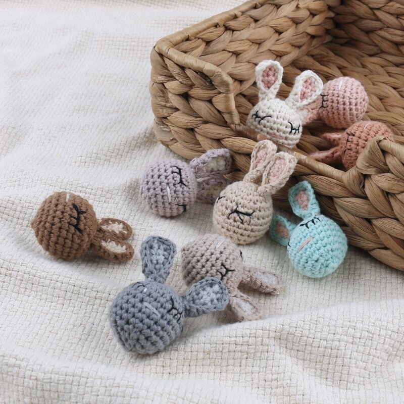 Rantai Dot DIY Aksesori Kerincingan Crochet Bead Teether Mainan Kunyah Baru Lahir Dropshipping