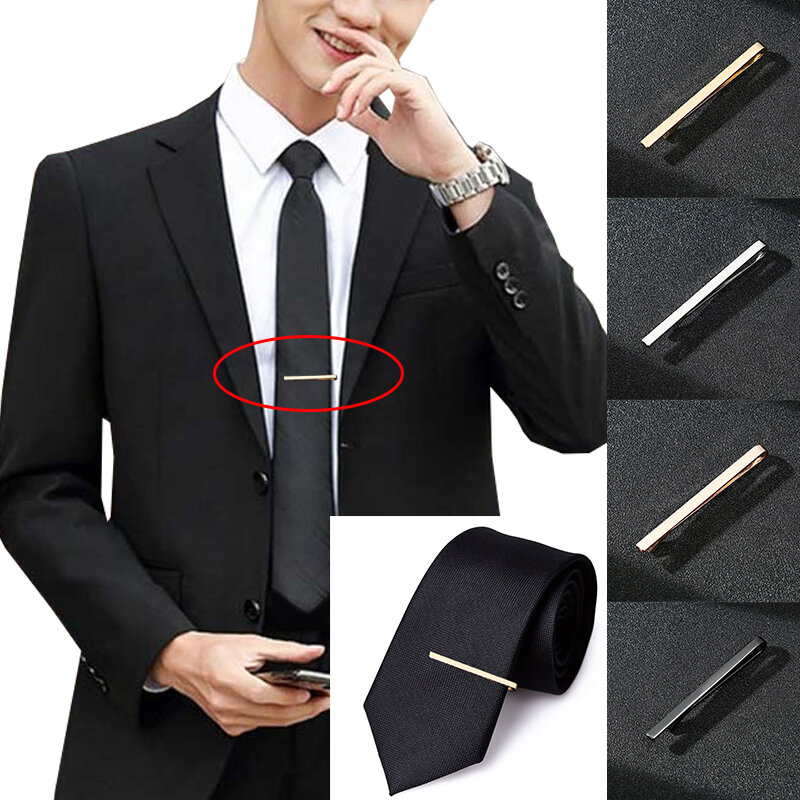 Классический Простой зажим для галстука для деловых мужчин офисный стиль зажим для галстука для костюма Свадебный металлический зажим для галстука