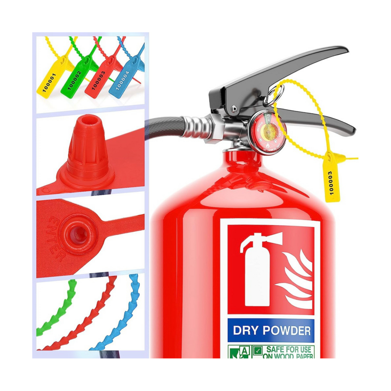 Sellos de seguridad de plástico para extintor de incendios, sellos de seguridad numerados con bridas, 1000 piezas, Multicolor