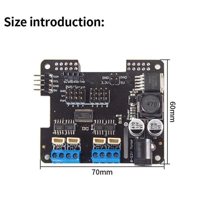 For Raspberry Pi 4B 3 Robot Expansion Board Expansion Board Stepper Motor Hat 4-Way Motor Wifi Remote Control