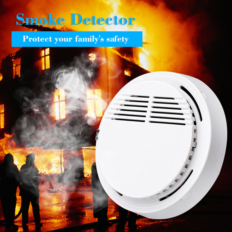 Independent Fire Alarm Sensor 85 dB Smoke Detector Smoke Fire Detector Tester Home Security System for Kitchen Restaurant