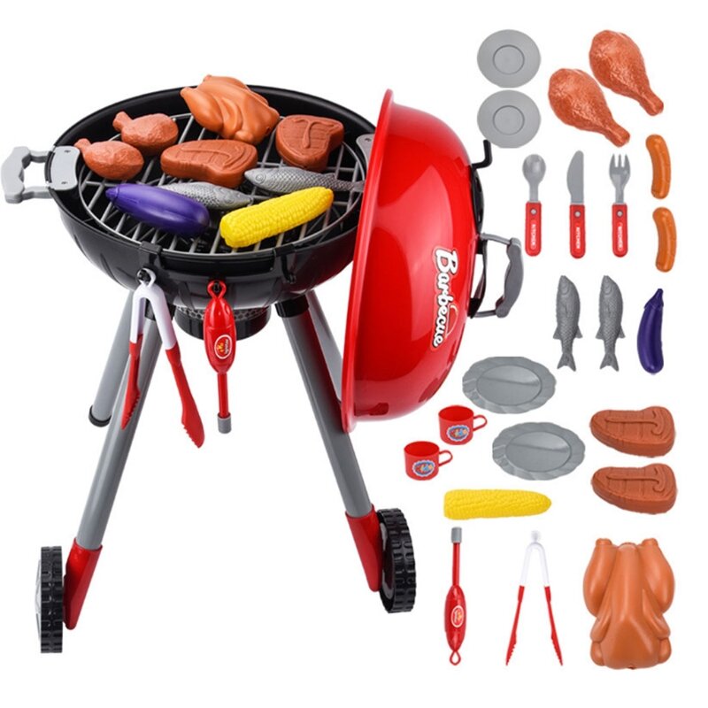 1Set Realistic Electric BBQ Model Grill Educational Kitchen Pretend for Play Toy Dropship
