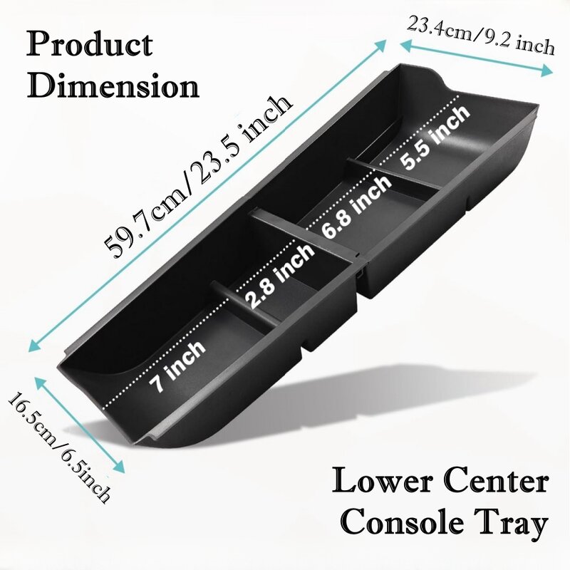 For Hyundai Ioniq 6 2023 2024 Lower Center Console Organizer Tray Storage Box Upper Armrest ABS Material for Ioniq 6 Accessories