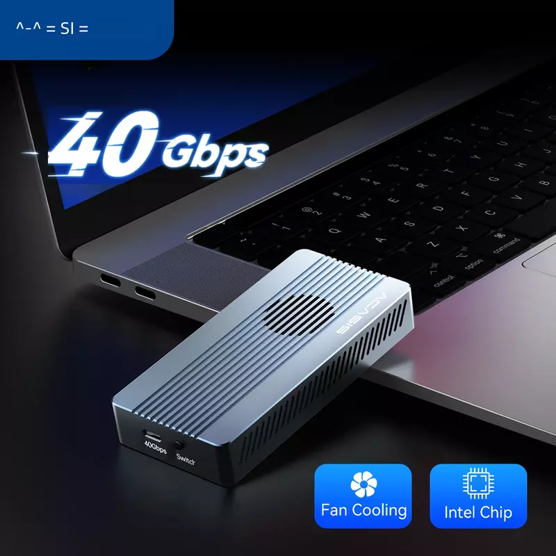 ACASIS 40Gbps USB 4.0 casing SSD Thunderbolt NVME M2 kandang 8TB casing SSD kompatibel dengan Thunderbolt 4/3 USB3.2/3.1/3.0 JHL7440