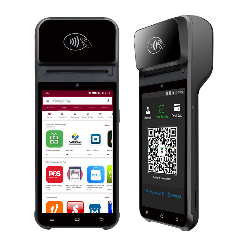 통합 인쇄 NFC 휴대용 안드로이드 POS HCC-Z92, 4 G 안드로이드 13, 58mm
