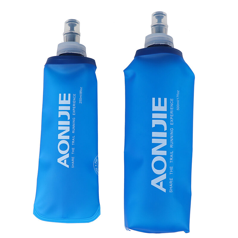 Neue 250 tpu faltbare 500ml ml weiche Flasche faltbare zusammen klappbare Wasser flasche frei zum Laufen Camping Wandern