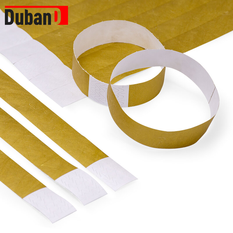 DUBAND czyste złoto numery seryjne kolorowe opaski Tyvek 3/4 cala, odpowiednie na imprezy 500 sztuka