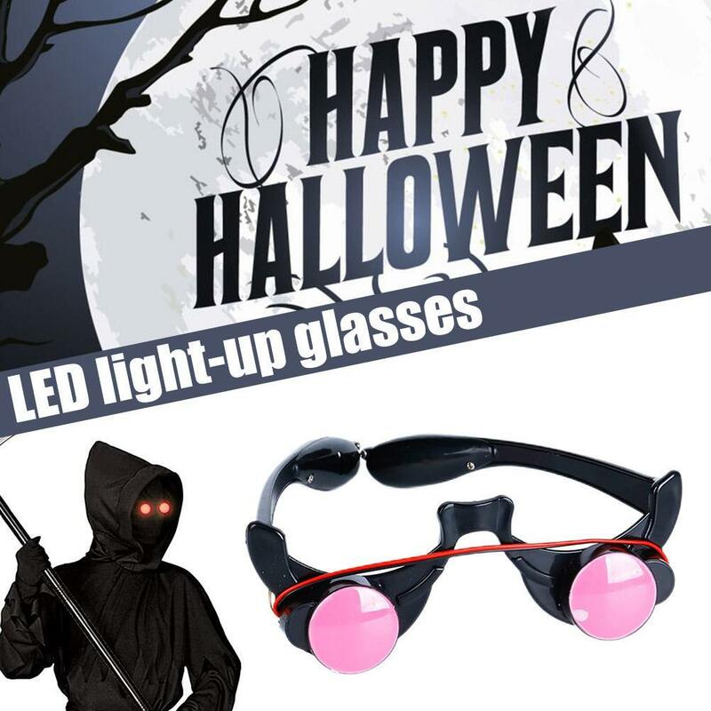 Gafas luminiscentes LED de Halloween, lentes Flash de la muerte, perfectas para fiestas de Halloween, disfraces multiocasiones