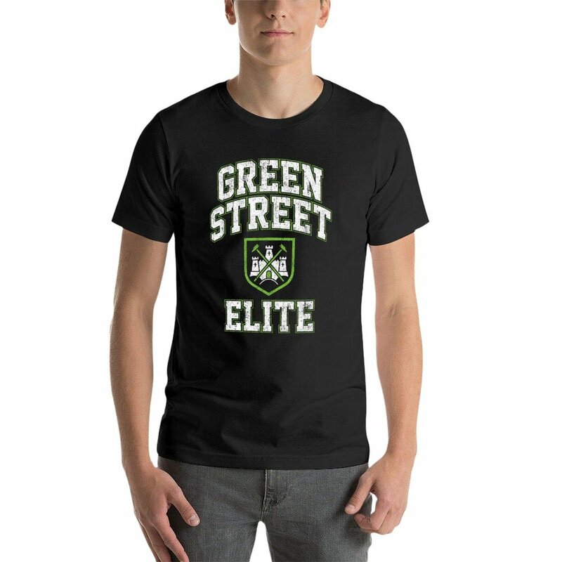Camiseta de calle verde Elite para hombre, ropa bonita, negra, novedad