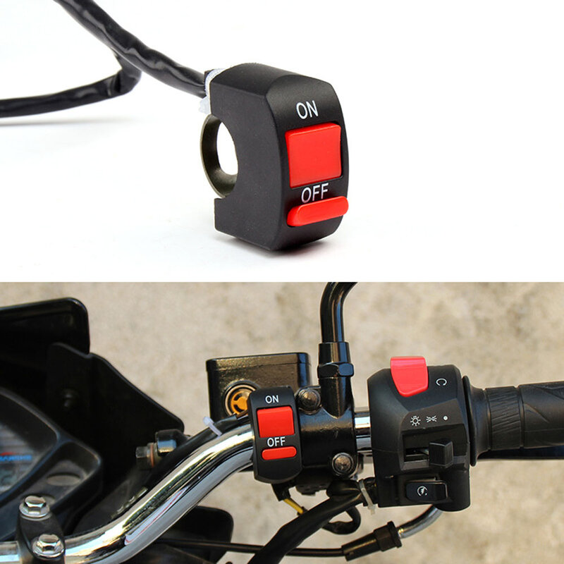 Motorcycle Handlebar Switch Double Flash  Lamp Switch Controller ON/OFF Button Connector Push Button Switch  Motorbike Accessory