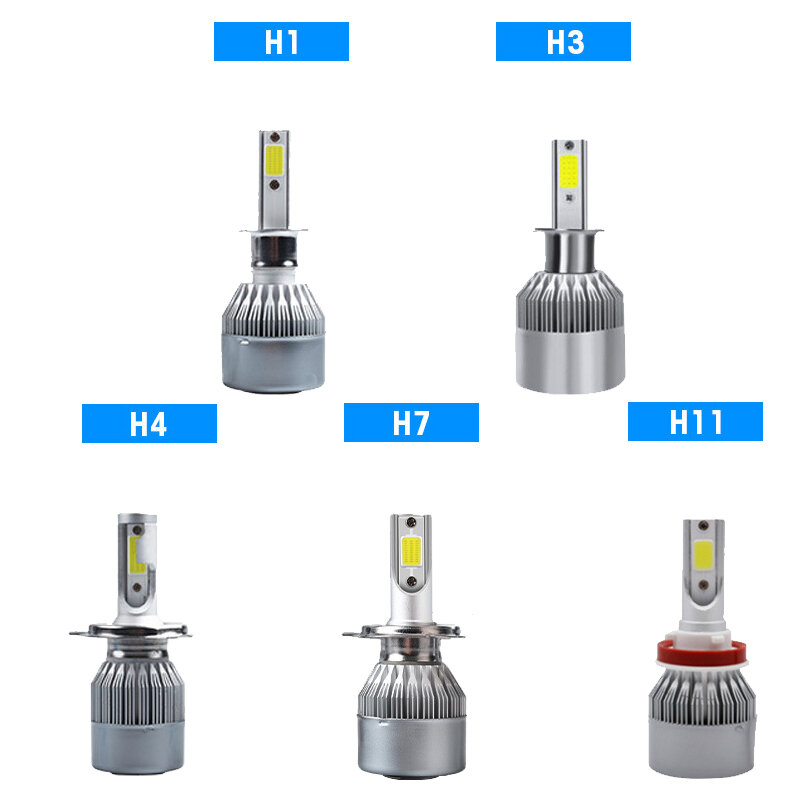 Faros LED de aluminio de aviación para coche, lámpara de haz Alto y Bajo, impermeable, accesorios de decoración Exterior, 36W, H4, H7, H11, 1/2 piezas