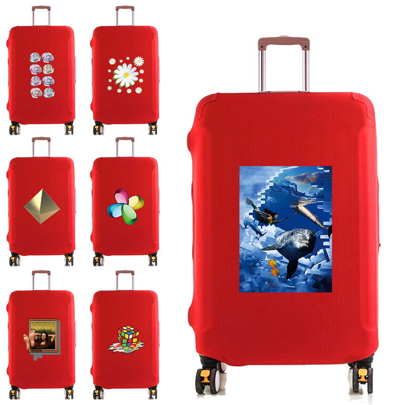 Luggage Suitcase Cover Protector Elastic Dust Case18~28 Inch Travel Protective Cover Case 2022 Travel Accessories 3D Print