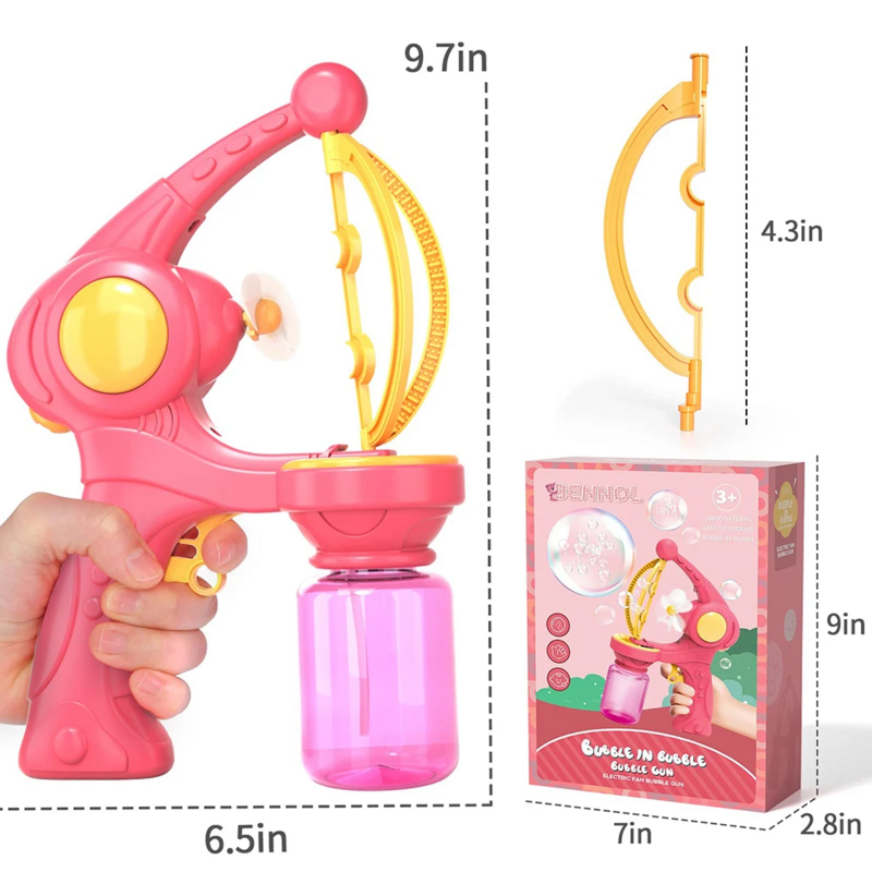 Totalmente automático elétrico Soap Bubble Gun, máquina de sopro, foguete, brinquedos para meninos e meninas, presente do dia das crianças, festa ao ar livre Play