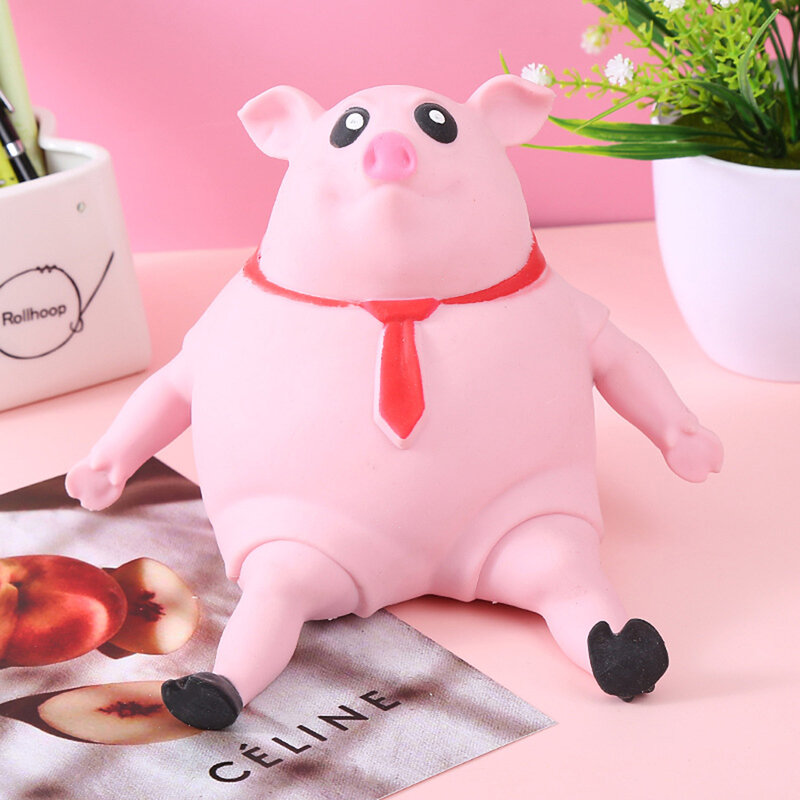 Funny Pig Decompression Squeeze Toy para crianças, TPR Piggy Doll, Stress Relief Toys, Presentes interessantes para crianças pequenas