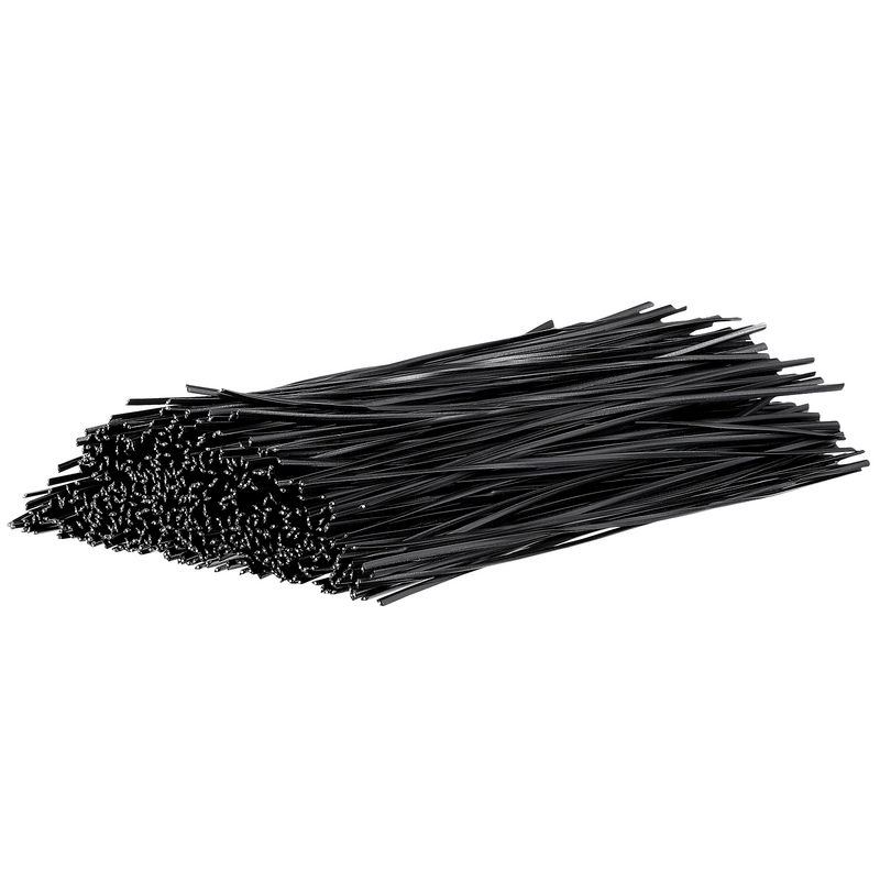 500 buah pita Organizer kabel ikatan kawat pembungkus kabel tahan karat (15cm, hitam)
