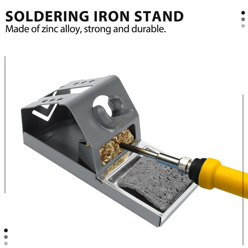 T12 Soldering Iron Station Stand Stable Welding Solder Iron Tips Holder with Insulation Pad Brass Wire Ball Tip