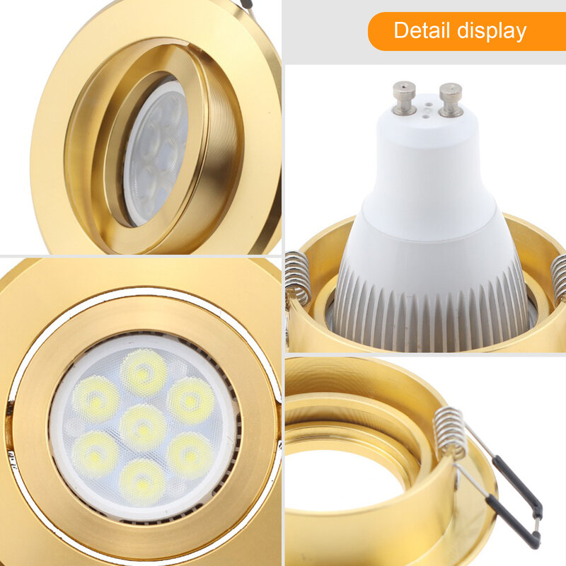 Round White Nickel Golden LED Recessed Downlight Ceiling Spot Light MR16 GU10 Base Spot Lamps Holder Frame For Home illumination