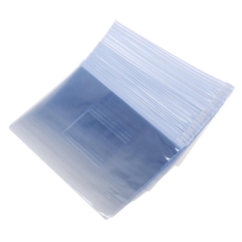 White Clear Size A5 Paper Zip Closure Folders Files Bags 20 Pcs