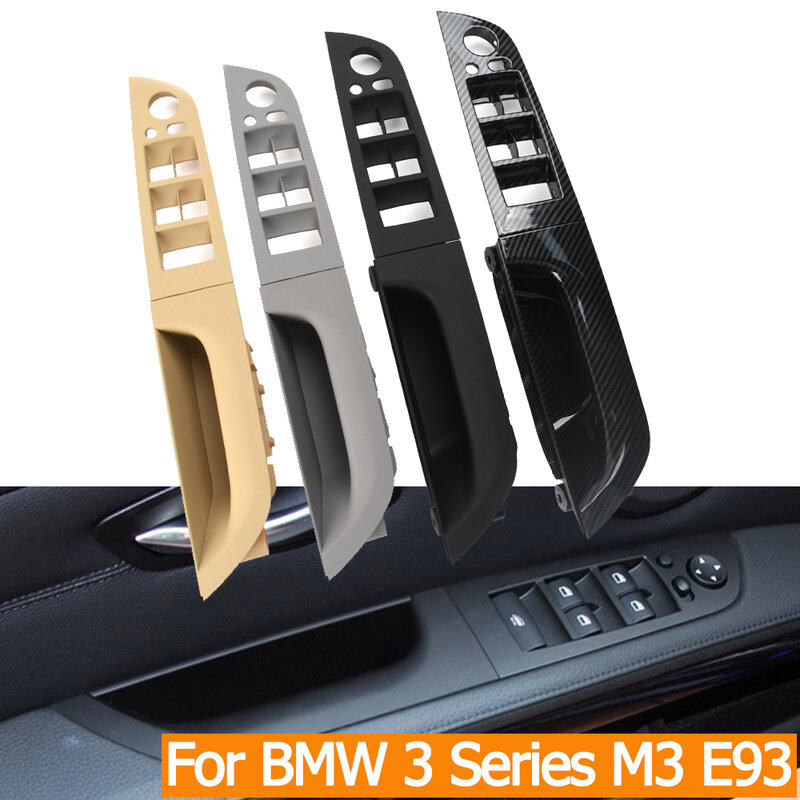 Panel Penutup Sakelar Jendela Pintu Pengemudi Kiri dan Pegangan Pintu Kanan untuk BMW 3 Series M3 E93 Cabriolet Dapat Dilipat 320i 330i 335i