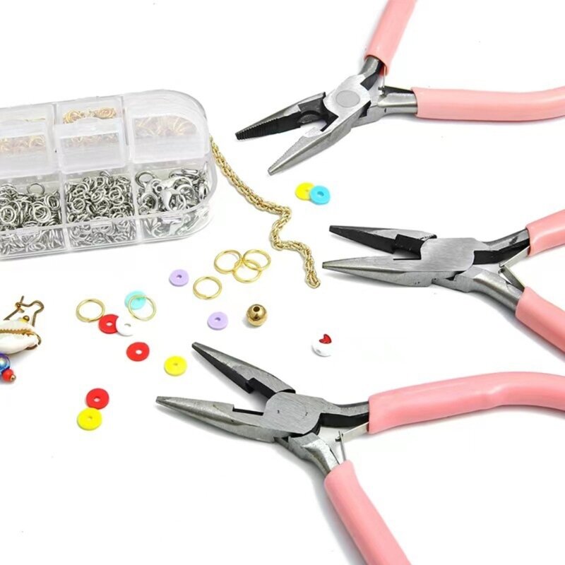 Conjunto alicates joias com 3 peças, ferramenta fabricação joias, alicate enrolamento para faça você mesmo