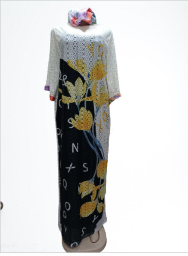 Robe africaine longue en Polyester, grande taille, col rond, manches courtes, imprimé, 2022
