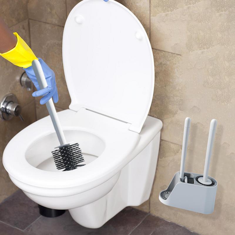 Escova e suporte do toalete do silicone, Purificador De Limpeza Do Banheiro, Suprimentos De Limpeza De Cabeça Reutilizável