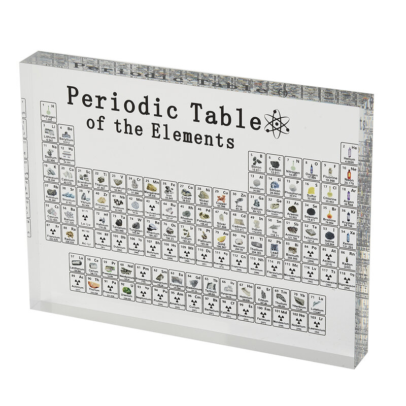 Tabela periódica química com elemento, Mesas acrílicas Display, Home Decor, Amostras de ornamento de letras, Ciência escolar, 85 bits