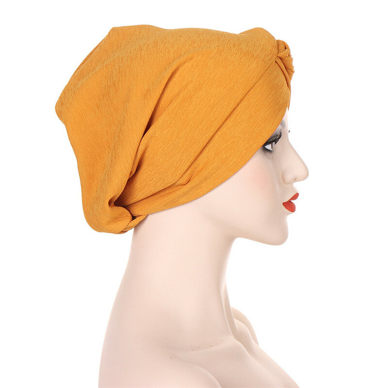 New Women Braids Chemo Cap Indian Turban Head Scarf Wrap Muslim Hijab Headwear Beanies Bonnet Hat Skullies Hair Loss Headscarf