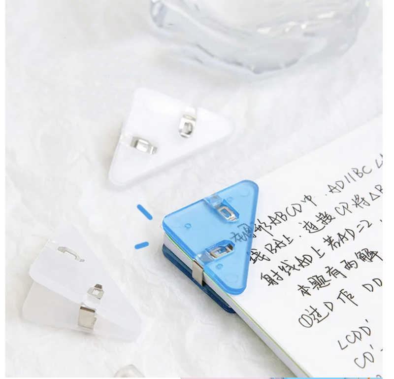 Triângulo criativo clipe de bill clipe livro de papel canto clipe de pasta clipe para prateleira de armazenamento de mesa escritório organizador de papelaria