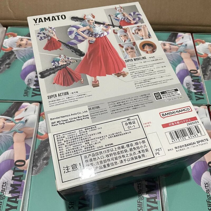 YAMATO-One Piece Figura Anime, S.H.Figuarts YAMATO PVC, Bandai Action Figure Brinquedos para Crianças, Collector Model Gift, Original, Em estoque