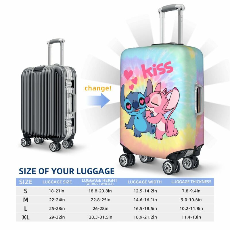 Juste de bagage de voyage Stitch personnalisée, housse de valise lavable, housse de protection, convient pour 18-32 po
