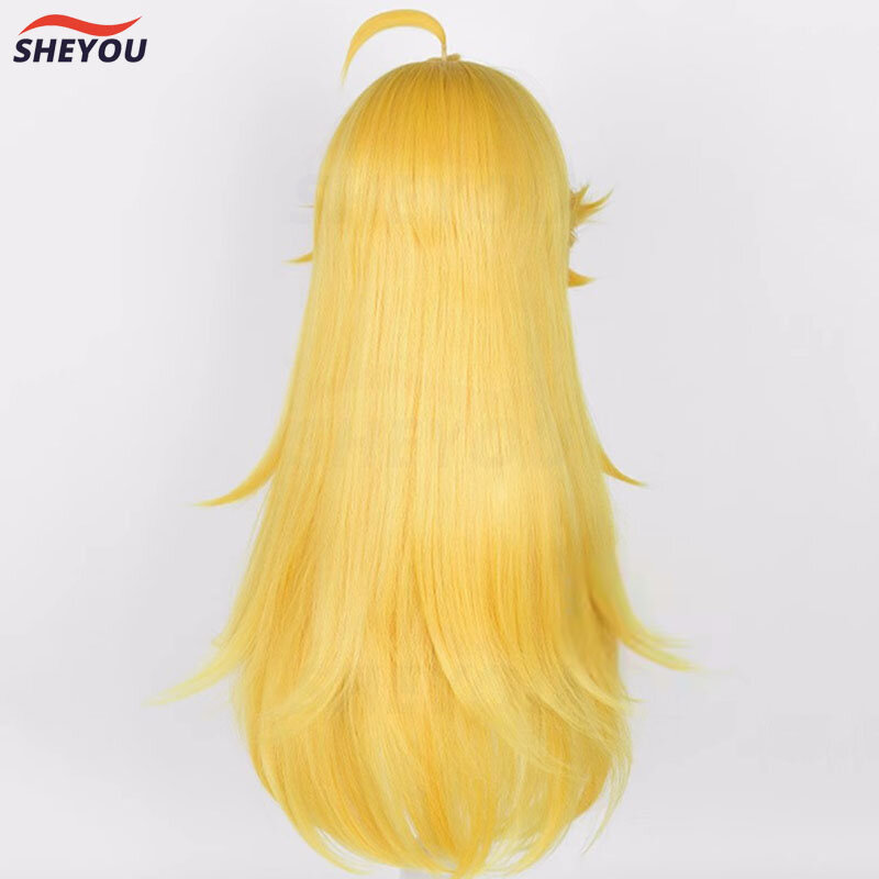 Panty Wig Cosplay Anarchy, celana Dalam & stoking Anime dengan Garterbelt warna emas, Wig pesta peran rambut tahan panas panjang + topi Wig