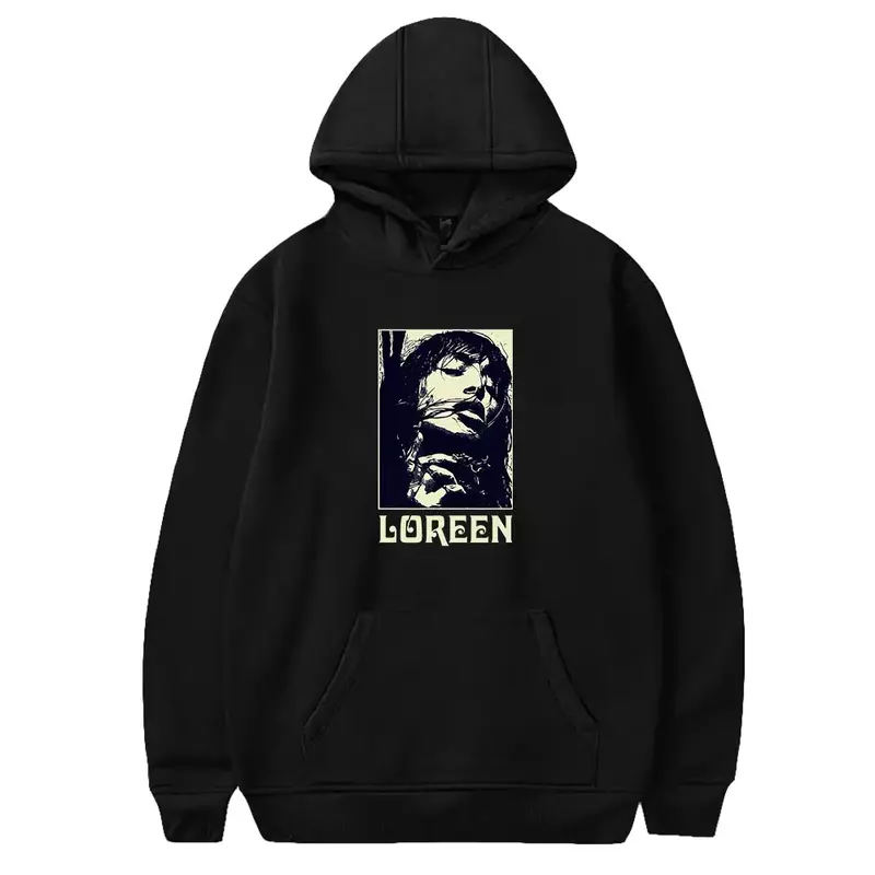 Loreen Merch Sweatshirt bertudung pria/wanita, jaket Hoodie lengan panjang Hip Hop jalanan, Sweatshirt bertudung ukuran besar untuk pria dan wanita