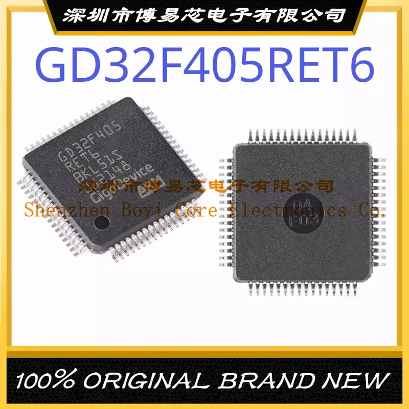 Microcontrolador genuíno IC Chip, MCU MPU e SOC, Pacote GD32F405RET6 LQFP-64, novo e original