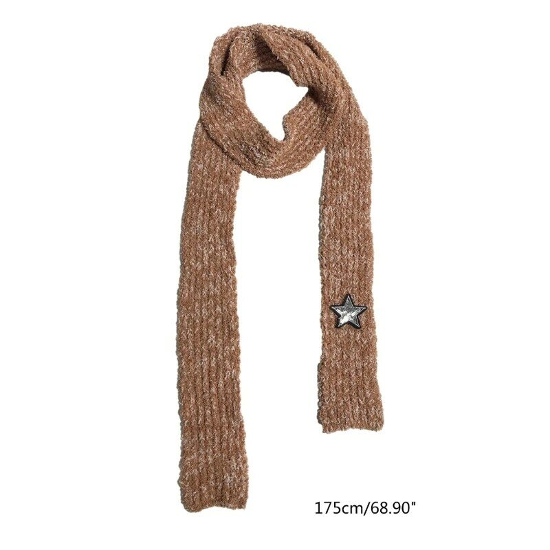 Women Y2k Scarf Winter Thin Scarf Lady Dopamine Styling Scarf Casual Travel Shopping Taking Photo Scarf for Teens