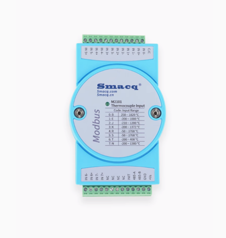 M2100 thermocouple PT100 temperature data acquisition card module recorder with 8-channel conversion to RS-485 network port TCP
