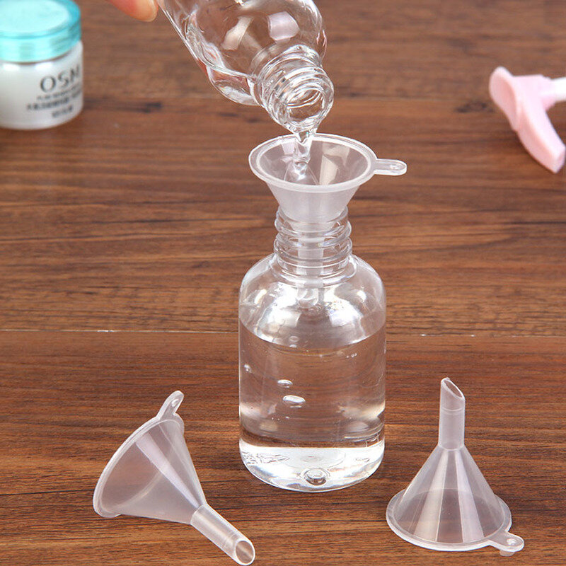 10 قطعة البلاستيك قمع صغير الفم السائل النفط قمع مختبر لوازم اللوازم المدرسية التجريبية
