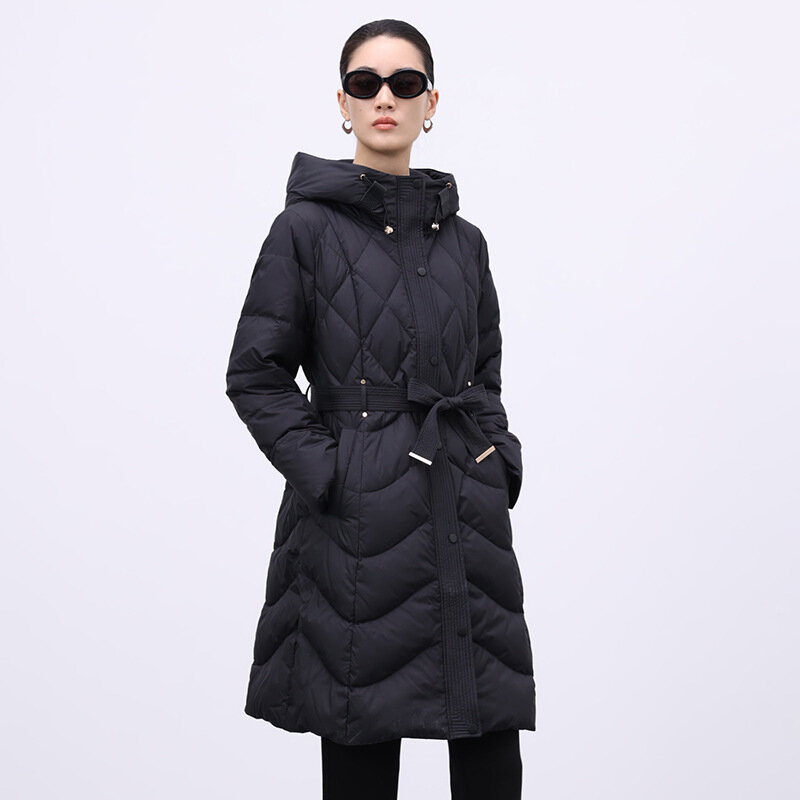 LHX – manteaux en duvet de canard blanc FW pour femmes, nouvelle mode 2022, X-LONG