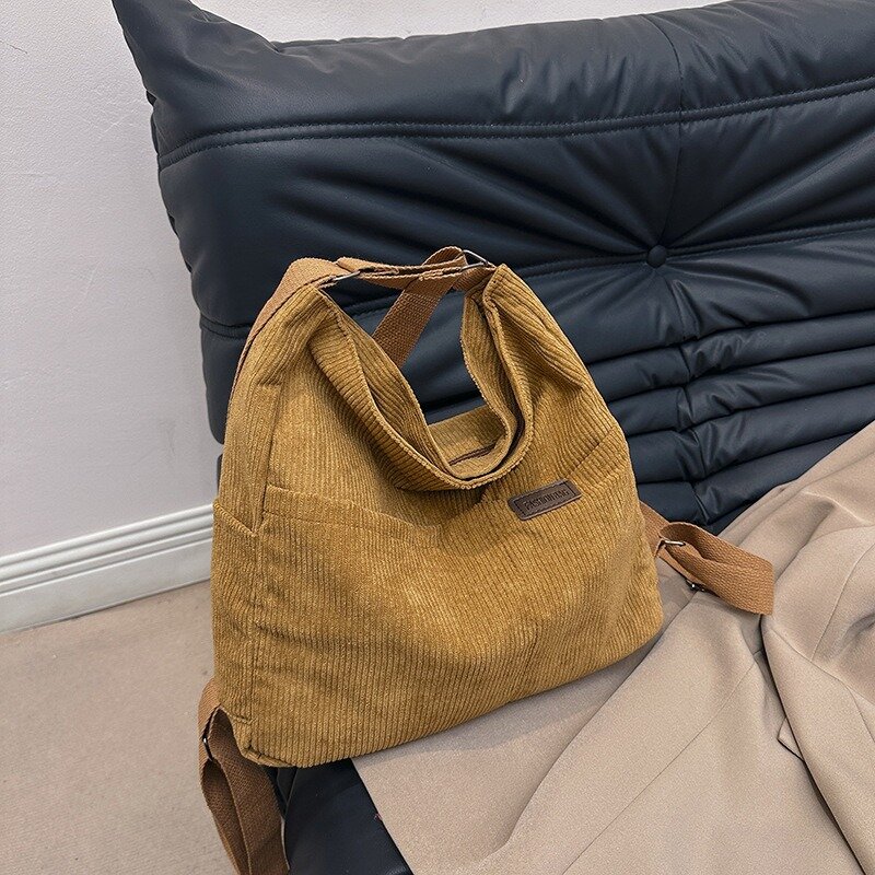 Damen Umhängetasche Cord multifunktion ale Retro beliebte Design einfarbige Tasche Einkaufstasche Umhängetasche große Kapazität Handtasche