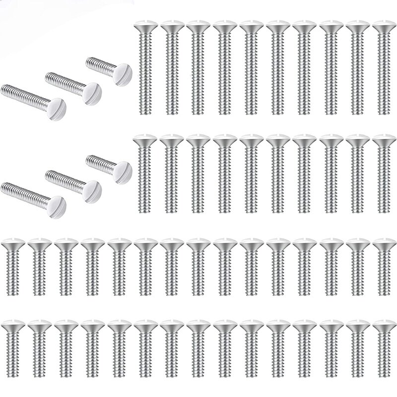 225 Pcs Wall Plate Screws Replacement Outlet Screws White Screws Long Electrical Outlet Screws For Receptacle Cover