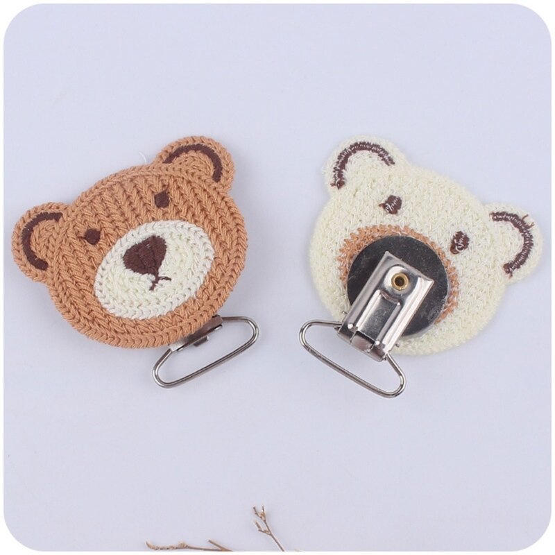 Cartoon Bear Pacifier Clips Suspender Clips Charm DIY Pacifier Holder Clips