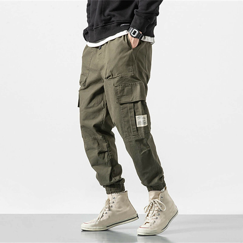 Men's Trousers Spring Korean Jogging Military Cargo Pants Casual Sports Winter Thickened Jogging Pants Solid Color Sweatpants