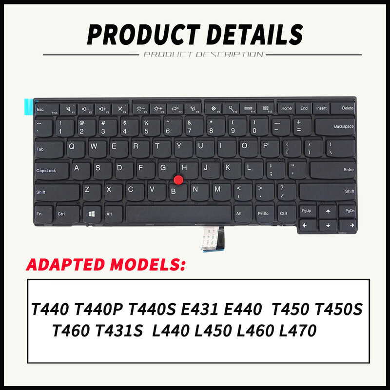 Untuk ThinkPad Keyboard Laptop Lenovo US/BR/SP/UK/RU/DE T440 T440p T440s T450S T460 l440 L450 L470 T450 T431s 04Y0862 Keyboard