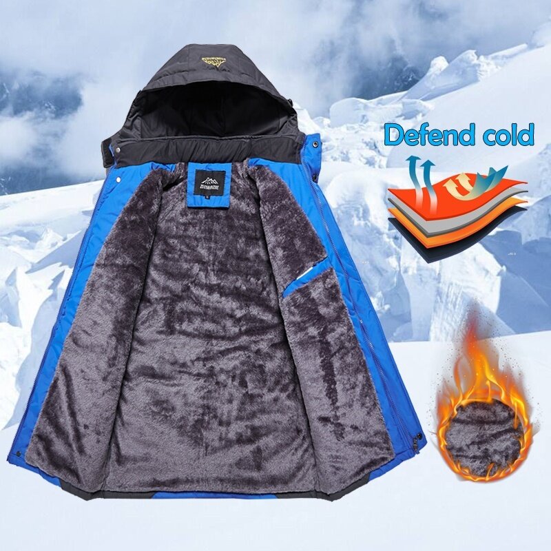 Veste coupe-vent en velours pour hommes, pardessus d'alpinisme, vêtements d'extérieur décontractés, chaud, épais, grande taille, hiver