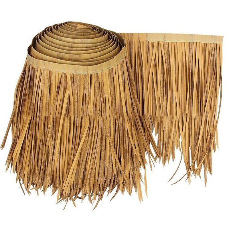 DIY Straw Roof Rug Decor Grass Mat Plastic Palm Thatch Roll Deck Decor Decorative Straw Roof Panels