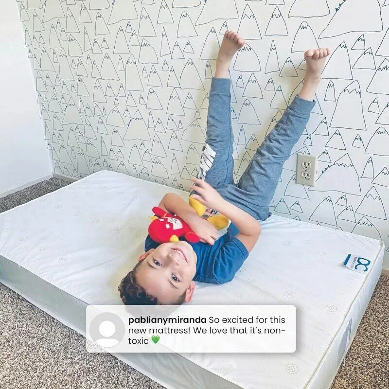 Twinkle Galaxy Dual Sided Crib and Toddler Mattress - Premium Sustainably Sourced Fiber Core - Waterproof - GREENGUARD