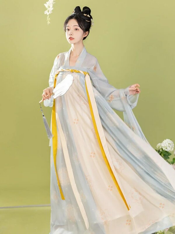 الأميرة الإلهة Hanfu النساء الصينية التقليدية التطريز مرحلة الرقص فستان الجنية تأثيري حلي التدرج تأثيري البدلة